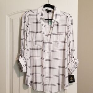 Fortune & Ivy black and white button down